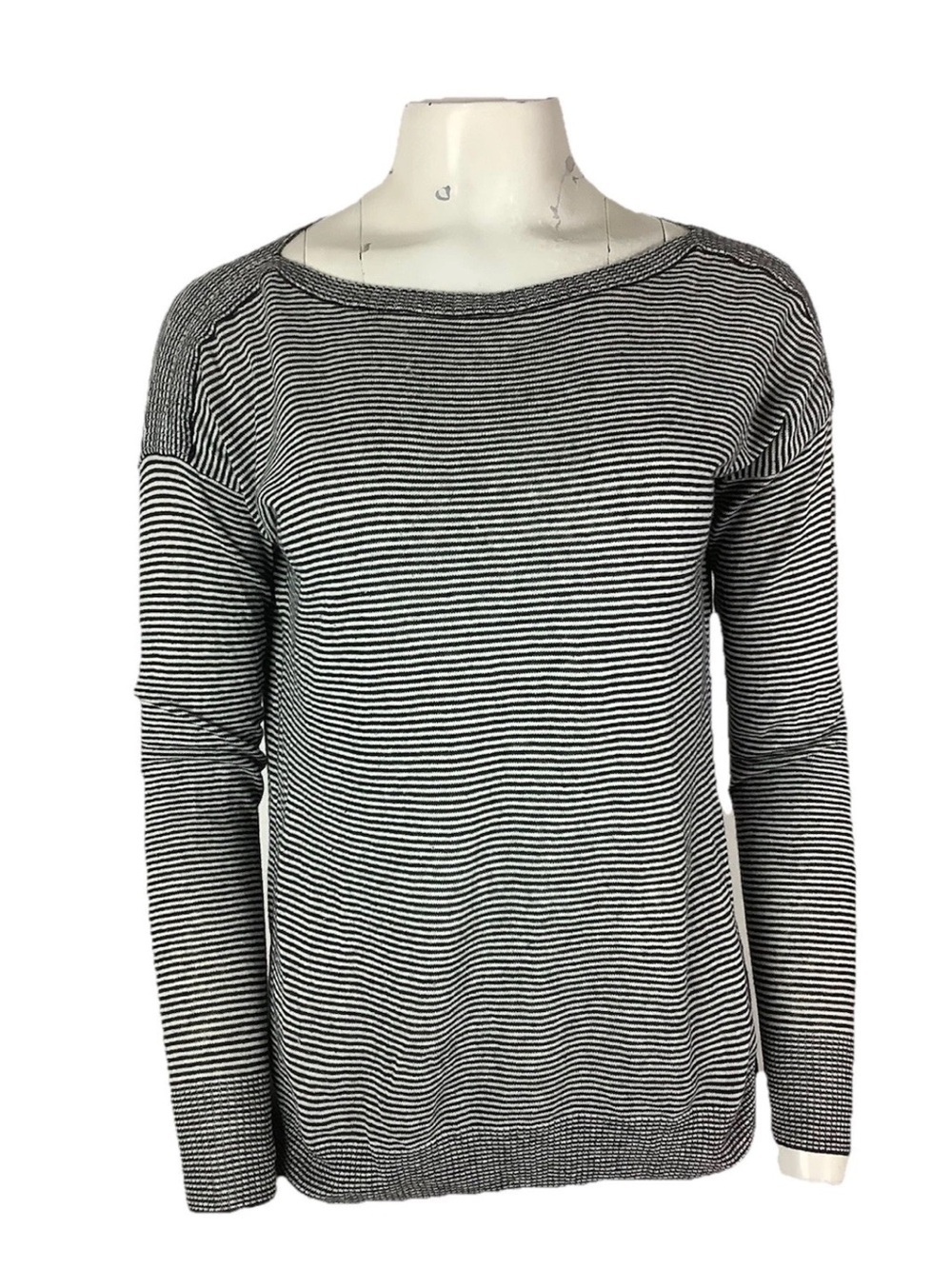 Madewell Sz S Cotton Linen Striped Light Travel Vacation Long Sleeve Tee